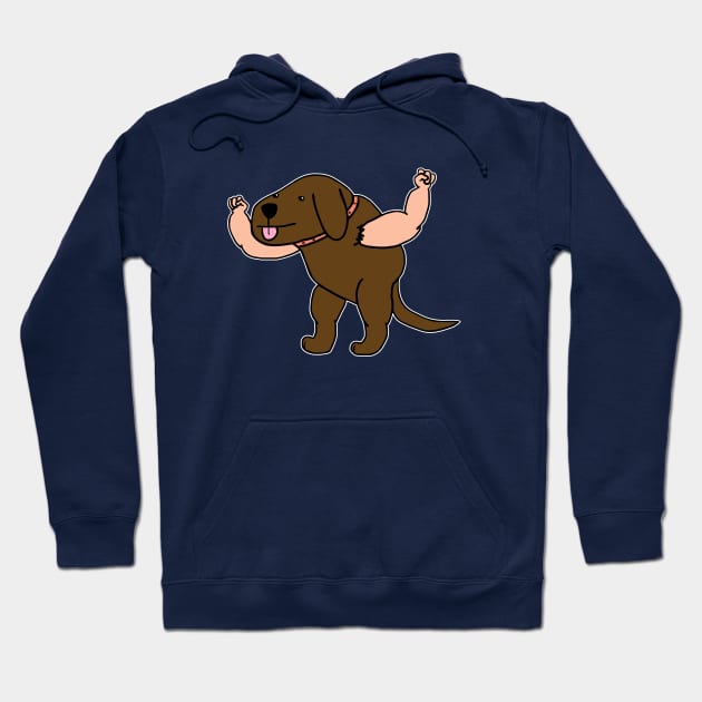 the muscle dog is here Hoodie by marbutt